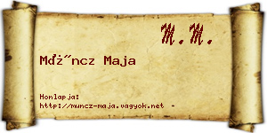 Müncz Maja névjegykártya